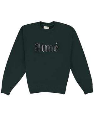 Aimé Leon Dore Houndstooth-Appliqué Jumper - Green