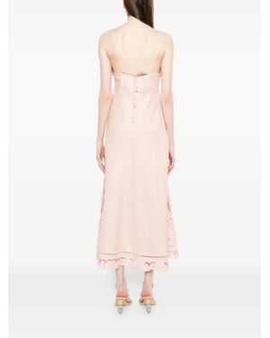 open lace back dress White Richelieu Sleeveless Midi Dress – FARM Rio main image 1
