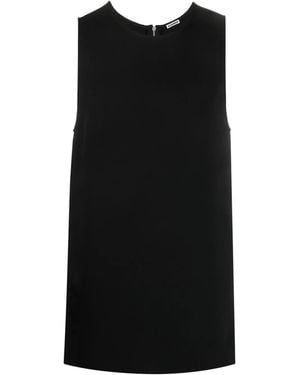 Jil Sander Top Largo Con Media Cremallera - Negro