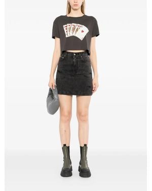 Melt Camiseta Corta Con Estampado Gráfico - Negro