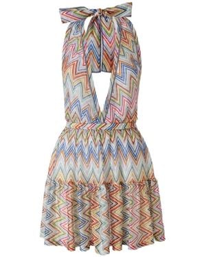 Missoni Zigzag Tulle Cover-Up Mini Dress - White