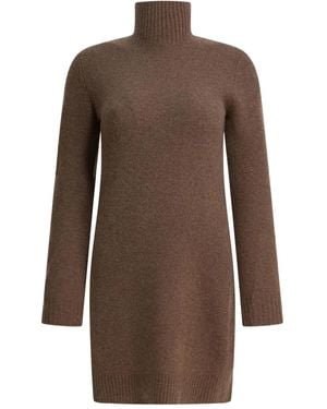 Max Mara Long-Sleeve Mock-Neck Mini Dress - Brown