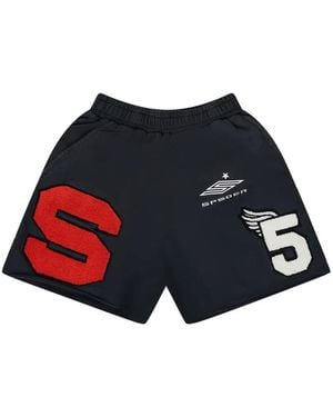 Sp5der Logo-Patch Track Shorts - White
