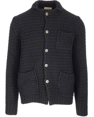 Al Duca d'Aosta Chunky-Knit Button-Up Cardigan - Blue