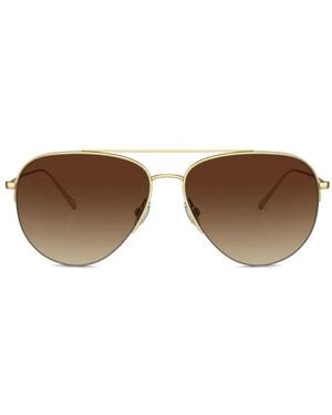 Oliver Peoples Cleamons Pilot Sunglasses - Brown