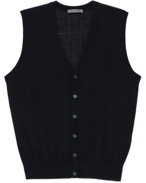 Corneliani Jersey Con Cierre De Botón Y Cuello Alto - Azul