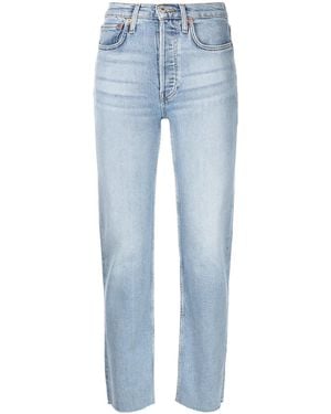 RE/DONE Stove Pipe High-Rise Straight Jeans - Blue
