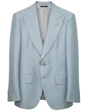 Tom Ford V-Cut Lapel Suit - Blue