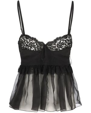 Chloé Silk Lingerie Top - Black