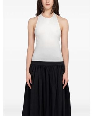 Amomento Halterneck Jersey Top - White