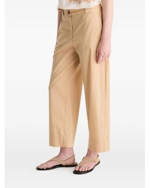 Biancalancia Wide-Leg Button-Fastening Pants - Natural