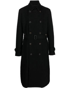 Forme D'expression Belted Double-Breasted Trench Coat - Black