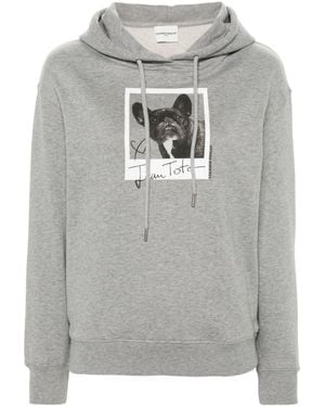 Claudie Pierlot Jean Toto-Print Cotton Hoodie - Grey