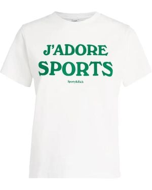 Sporty & Rich Jadore Logo-Print T-Shirt - Blue