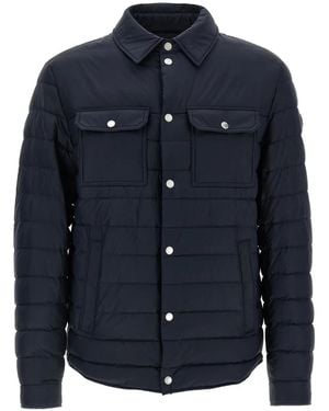 BOSS Quilted Shirt-Collar Padded Jacket - Blue
