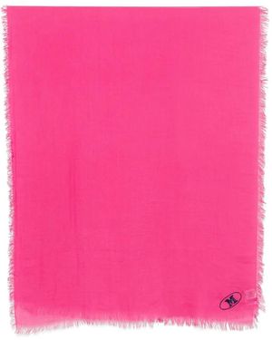 Missoni Logo-Embroidered Frayed Scarf - Pink