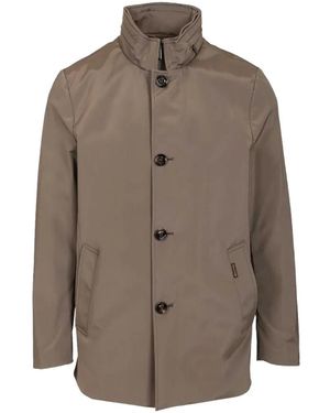 Moorer Borromini Buttoned Stand-Collar Jacket - Brown