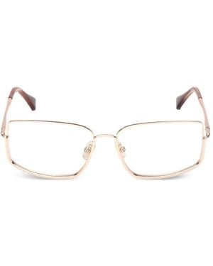 Max Mara Eyewear Rectangle-Frame Glasses - Natural