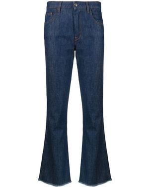 Fay Mid-Rise Straight-Leg Cropped Jeans - Blue