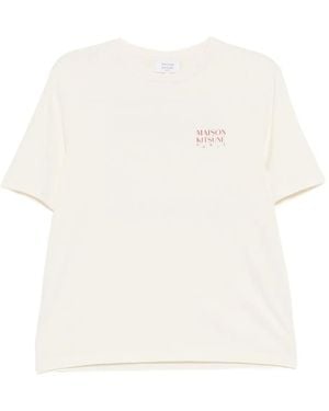 Maison Kitsuné Logo-Print Crew-Neck T-Shirt - White
