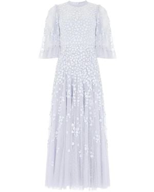 Needle & Thread Scatter Blossom Round-Neck Gown Maxi Dress - White