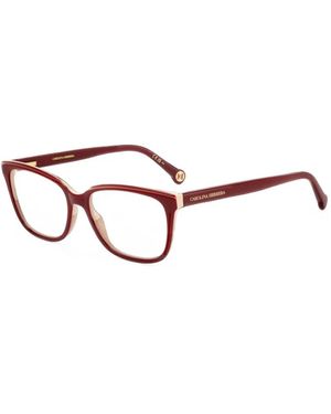Carolina Herrera Rectangle-Frame Glasses - Red