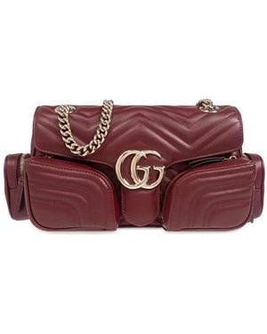 Gucci GGマーモント ショルダーバッグ S - パープル