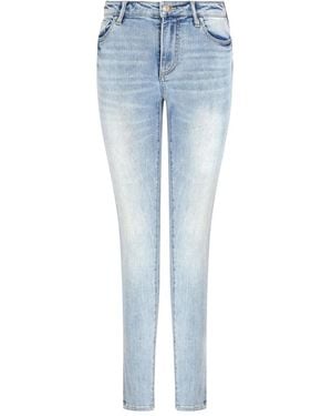 ARMANI EXCHANGE Jeans Skinny Con Effetto Schiarito - Blu