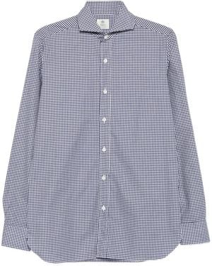 Luigi Borrelli Napoli Overhemd Met Gingham Ruit - Paars