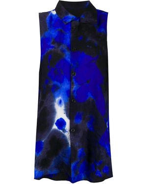 Y's Yohji Yamamoto Longline Tie-Dye Shirt - Blue