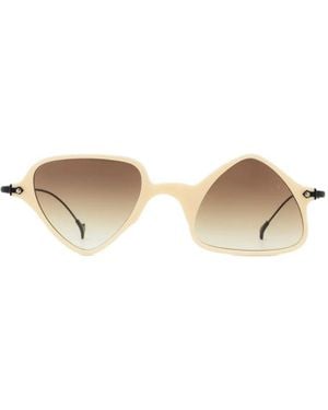 Eyepetizer Twiggy Geometric-Frame Sunglasses - Natural