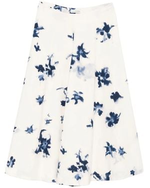 Altuzarra Floral-Print Midi Skirt - White