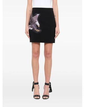 Neil Barrett Eagle-Print Mini Skirt - Black