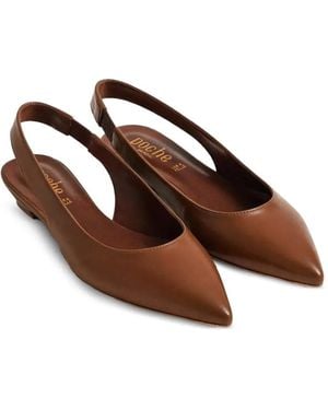 Poche Paris Pointed-Toe Slingback Sandals - Brown
