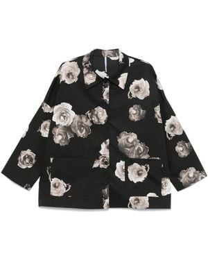 Liviana Conti Floral-Print Shirt - Black