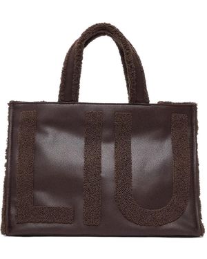 Liu Jo Large Tote Bag With Logo - Brown