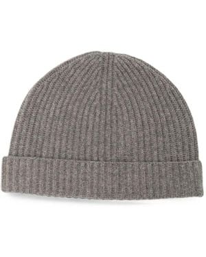 N.Peal Cashmere Bonnet En Maille Côtelée - Gris