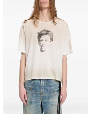 Ann Demeulemeester T-Shirt Lu Portrait - White