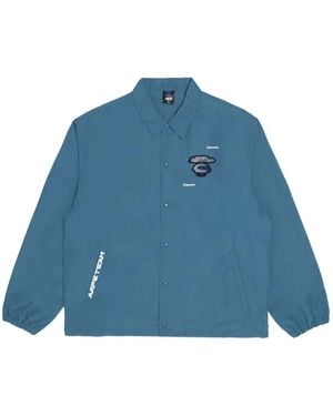 Aape By A Bathing Ape Moonface Graphic Coach Jacket - Blue