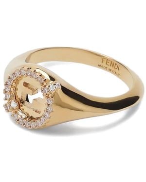 Fendi EverRound logo-detail ring - Blanco