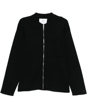 Seven Gauge Zip Front Cardigan - Black