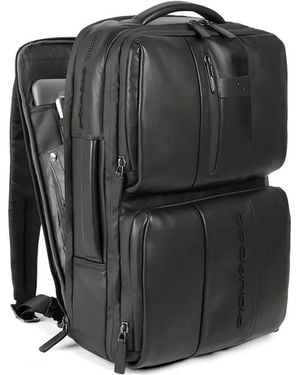 Piquadro Slim Laptop Backpack - Black