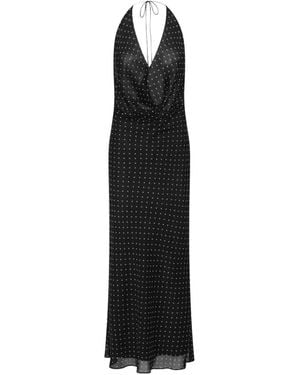 ROTATE BIRGER CHRISTENSEN Robe Courte En Chiffon À Dos-Nu - Black