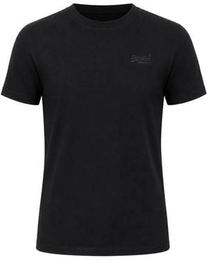 Superdry Essential Logo-Embroidered T-Shirt - Black