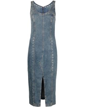 Blumarine アイレット デニムドレス - ブルー