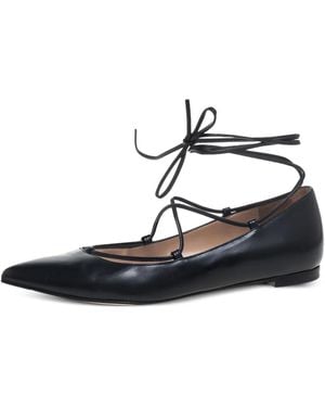 Gianvito Rossi レザーフラットシューズ - ブラック