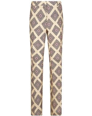 Alberto Biani Geometric-Print Trousers - Natural