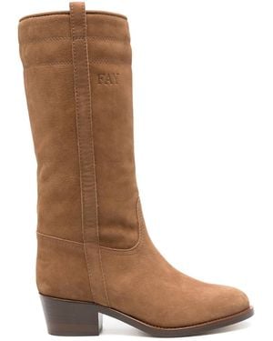 Fay 45Mm Suede Boots - Brown