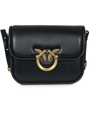 Pinko Love Birds Plaque Shoulder Bag - Black