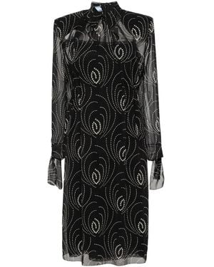 Prada Printed Silk Blend Dress - Black